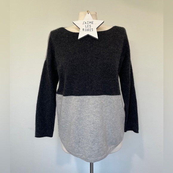 DUFFY - gorgeous two-tone cashmere sweater - Picture 1 of 6